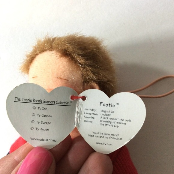 Teenie Beanie Bopper "Footie"  Ty Beanie Baby Vintage NWT Retired - Picture 3 of 3